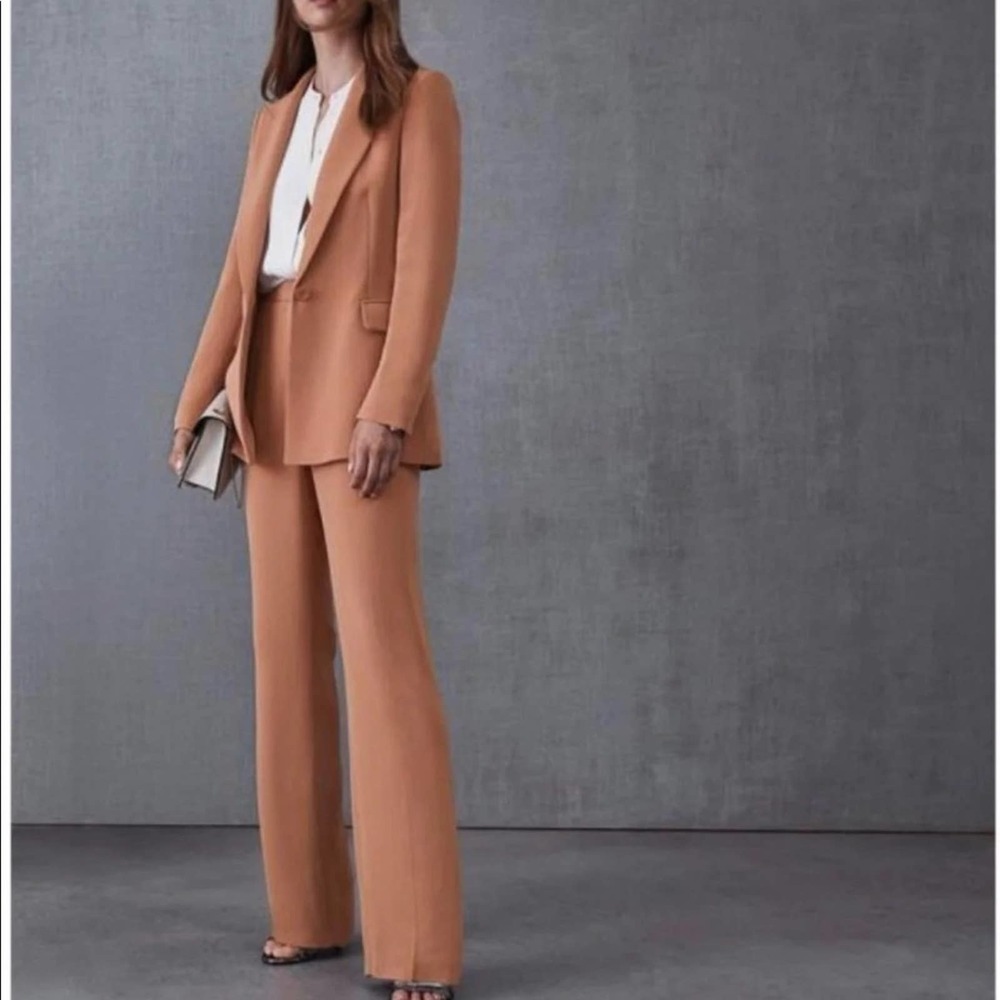 Reiss Nuria Trouser Slacks Rust Wide Leg Pants 10